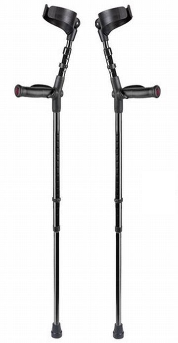 Krukken met anatomische zachte greep – zwart - Training & Herstel