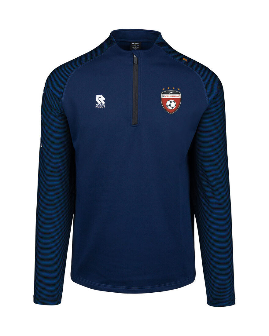 FC Kruisband half zip top navy met logo