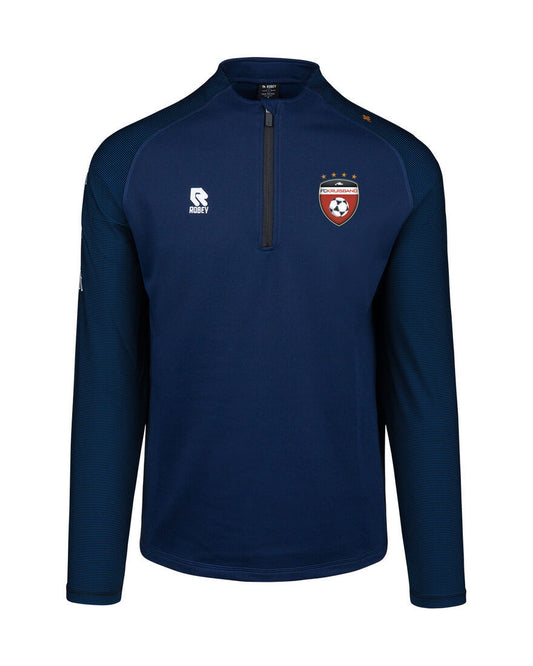 FC Kruisband half zip top navy met logo